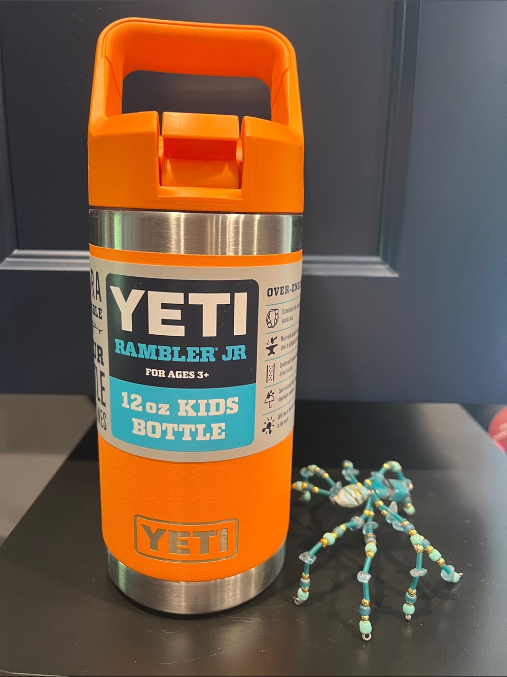 🦀 Yeti Rambler Jr Kids Bottle with straws in King Crab Orange Y1234